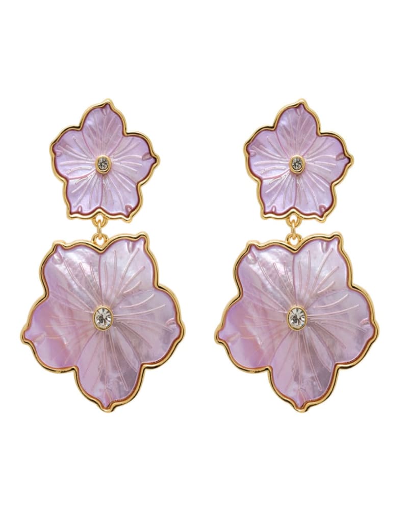Front of a size one-size-fits-all Lux Paloma Earrings in LILAC by Mignonne Gavigan. | dia_product_style_image_id:320196
